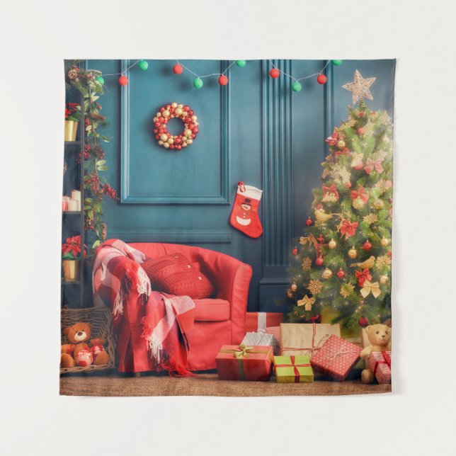 Tenture Joyeux Noël et Joyeuses fêtes ! Un bel li (Devant)
