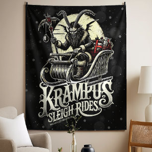 Tenture Joyeux Noël Krampus Randonnées en traîneau de Kram
