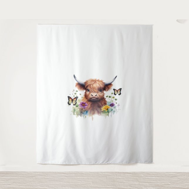 Tenture Joyeux Noël mignonne Highland Cow Classic T-Shirt (Devant)