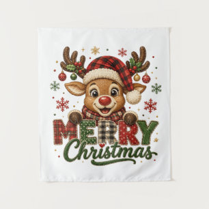Tenture Joyeux Noël Renne Mignon
