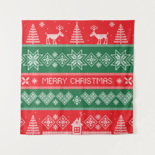 Tenture Joyeux Noël : vintage motif festif.
