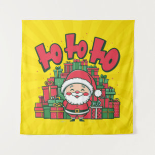 Tenture Joyeux Père Noël de dessin animé Noël