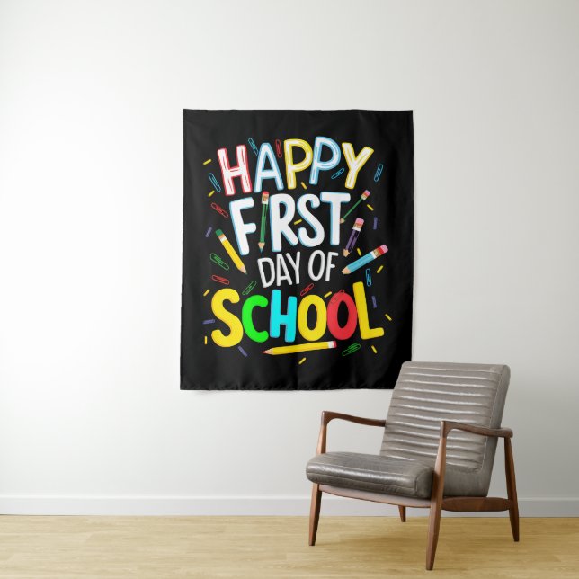 Tenture Joyeux premier jour de rentrée scolaire (En situation)