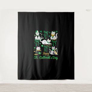 Tenture Joyeux St Cattrick's Day Coquette Bow Chat St Patr