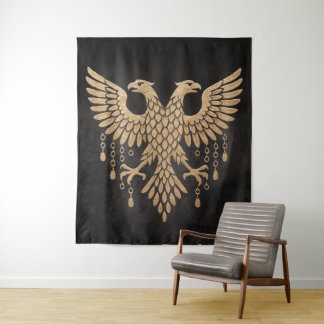 Tenture Jumeau Doré Corbeau Mythologie Nordique Noir