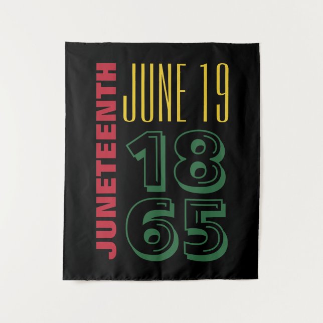 Tenture Juneteenth 19 juin 1865 Typographie Histoire des N (Devant)