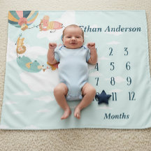 Jungle Animals Neutral Baby Blanket