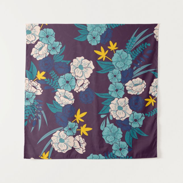 Tenture jungle florale avec serpents sans couture motif, t (Devant)