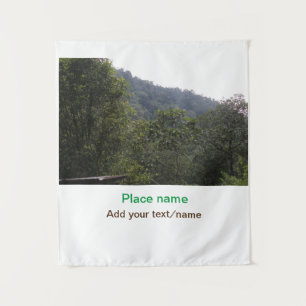 Tenture Jungle forêt arbres montagne voyage ajouter nom du