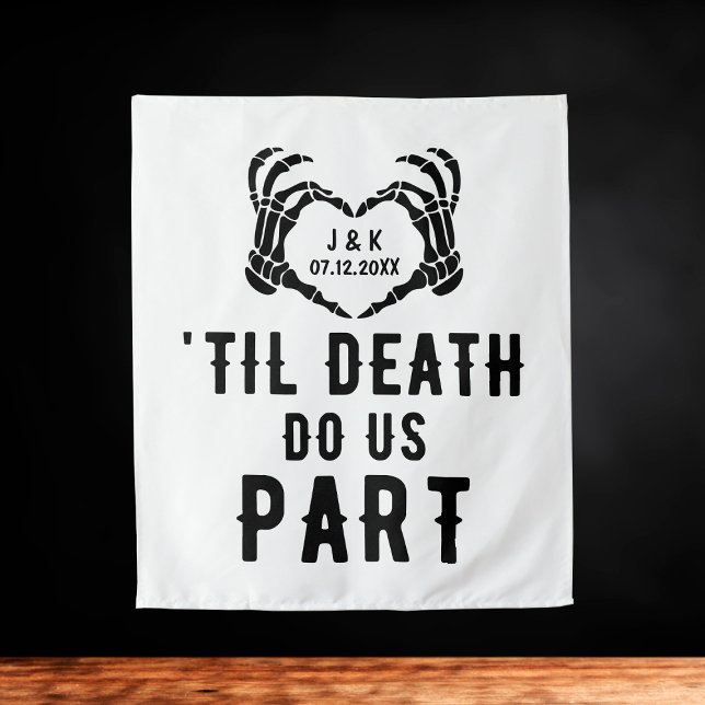 Tenture Jusqu'à ce que la mort nous sépare Mariage personn (Til Death Do Us Part Personalized Wedding Backdrop
)
