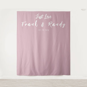 Tenture Just Love Simple Dusty Rose fond de Mariage
