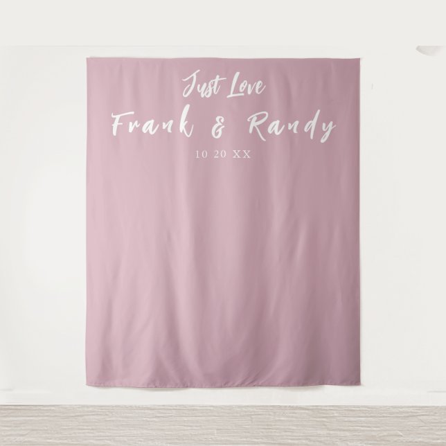 Tenture Just Love Simple Dusty Rose fond de Mariage (Devant)