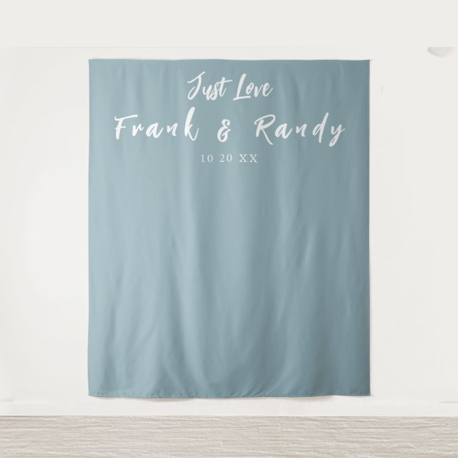 Tenture Just Love Simple Vintage Bleu Mariage fond (Devant)