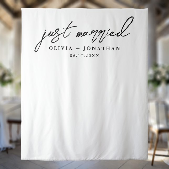 Tenture Juste marié Élégant Mariage de calligraphie Contex (Créateur téléchargé)