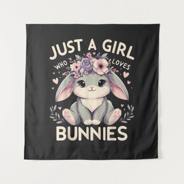 Tenture Juste Une Fille Qui Aime Les Lapins (Devant)