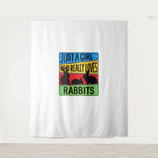 Tenture Juste une fille qui aime vraiment les lapins