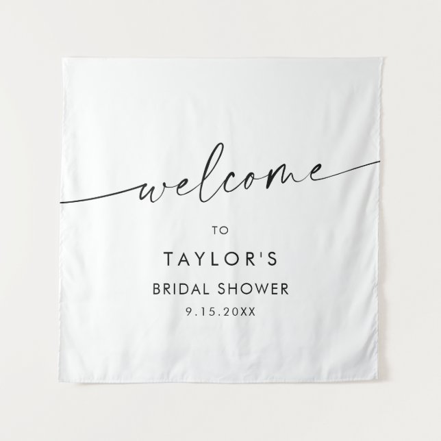 Tenture KAIA Bienvenue à une réception de mariage minimali (Devant)