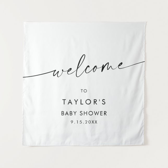 Tenture KAIA MInimalist Baby shower Bienvenue (Devant)