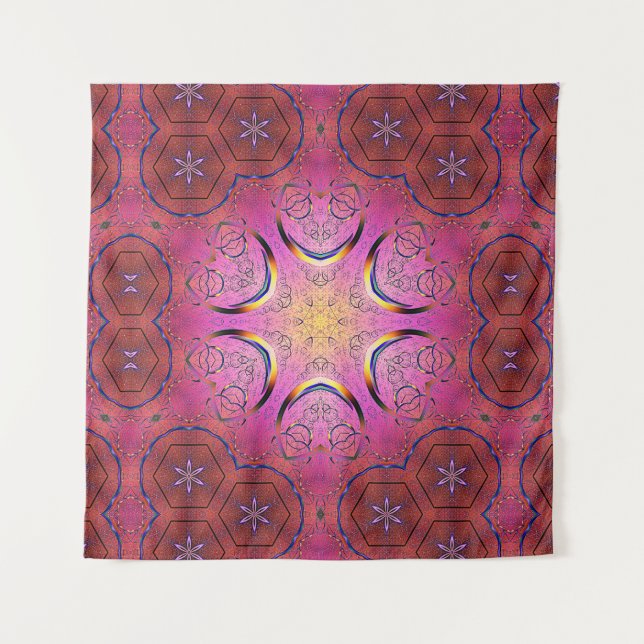 Tenture Kaleidoscope du coeur radieux (Devant (Horizontal))