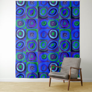 Tenture Kandinsky Farbstudie Carrés Bleus Cercle Carré