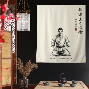 Tenture Karate 5e Précepte - Mentalité avant Technique