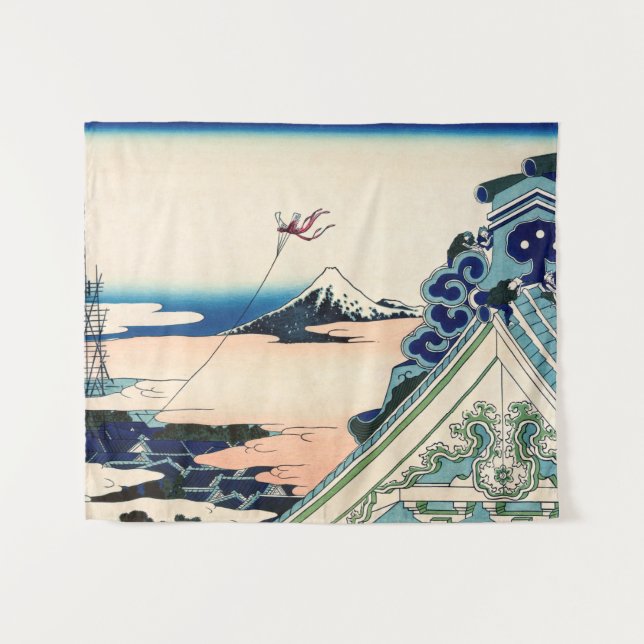 Tenture Katsushika Hokusai - Asakusa Honganji temple, Edo (Devant (Horizontal))