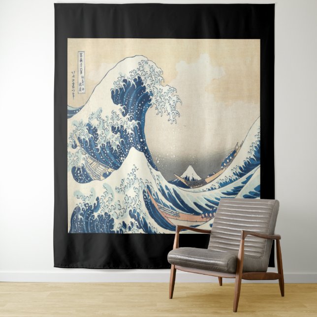 Tenture Katsushika Hokusai, La Grande Vague au large de Ka (En situation)