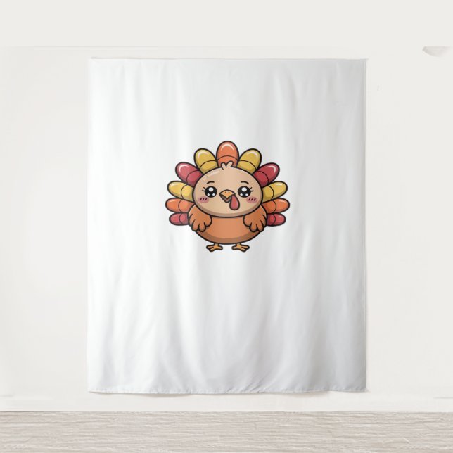 Tenture kawaii thanksgiving turkey Classic T-shirt_1 (Devant)