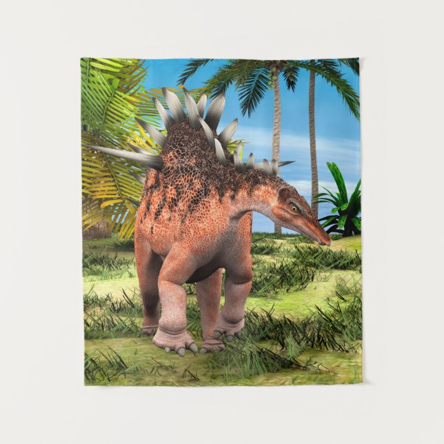 Tenture Kentrosaurus Dinosaure Jungle Art Préhistorique (Devant)