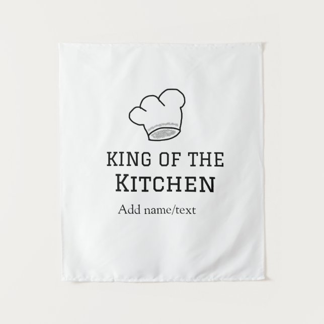 Tenture King of the cuisine chef cuisine ajouter nom couro (Devant)