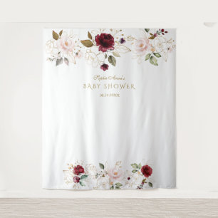 Tenture Kiosque de mariage Fleurs de Bourgogne dorées et r