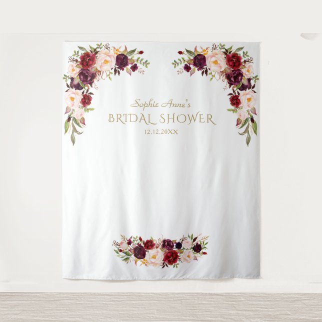 Tenture Kiosque de Photographie Mariage Fleurs Rose Bourgo (Devant)