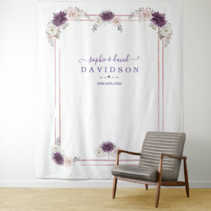 Tenture Kiosque Photographique Fleurie Rose Lavande Mariag
