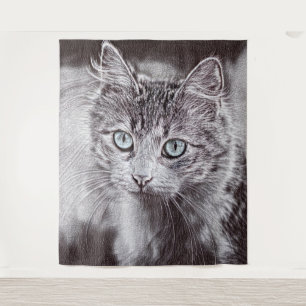 Tenture Kitten Love Cute Kitty Chat aux Yeux Bleus Lumineu