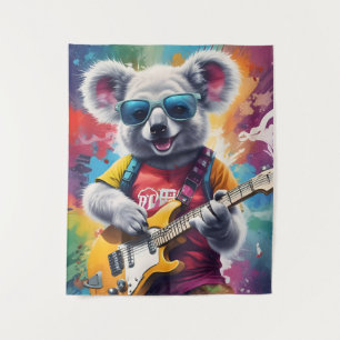 Tenture Koala jouant de la guitare, du graffiti