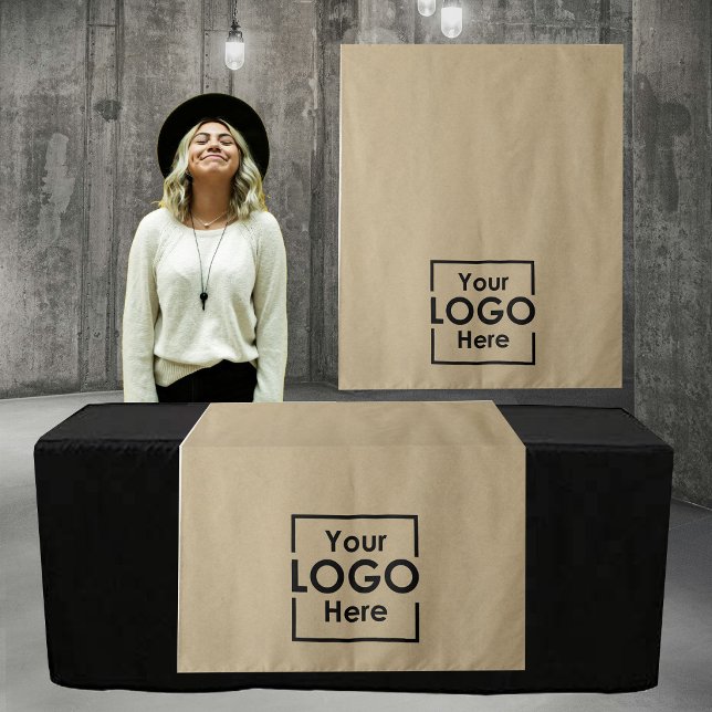 Tenture Kraft Table Runner Banner Business Logo Events (Kraft Table Runner Banner Business Logo Events Tapestry)