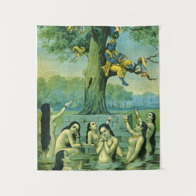 Tenture Krishna Leela par Raja Ravi Varma (Devant)