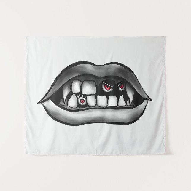 Tenture La Bouche Des Vampires Avec Les Gangs Et Les Créat (Devant (Horizontal))