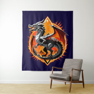 Tenture La colère du dragon : le samouraï s'éveille / Art 