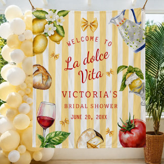 Tenture La Dolce Vita Italian Bridal Shower Party Backdrop