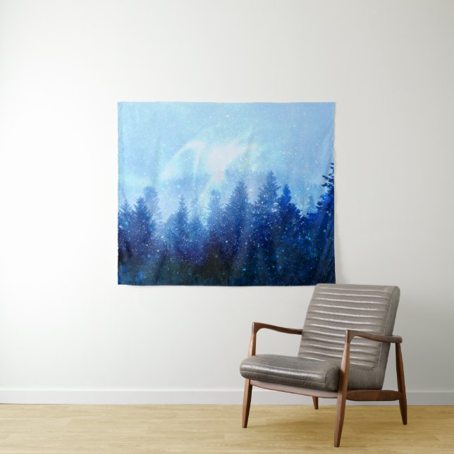 Tenture La forêt se réveille de la brume (En situation (horizontale))