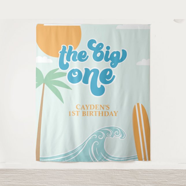 Tenture La Grande Première Plage de Surf 1er Anniversaire (Devant)