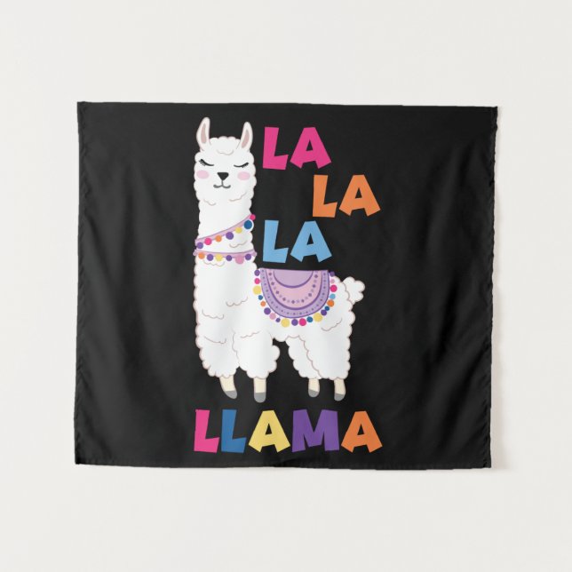 Tenture La La La Llama - Drôle Chant Llama (Devant (Horizontal))