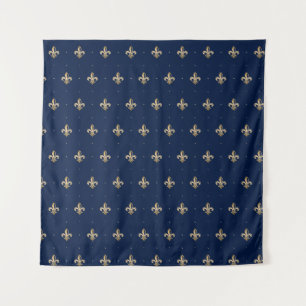 Tenture La luxueuse Gold Fleur de Lis Navy