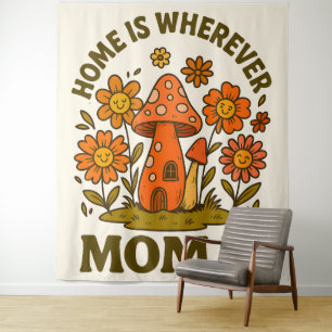 Tenture La maison est là où est maman - Fête des mères