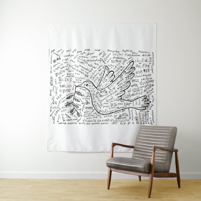 Tenture La paix dans toutes les langues (En situation)