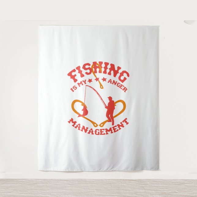 Tenture La pêche est ma gestion de la colère (Devant)