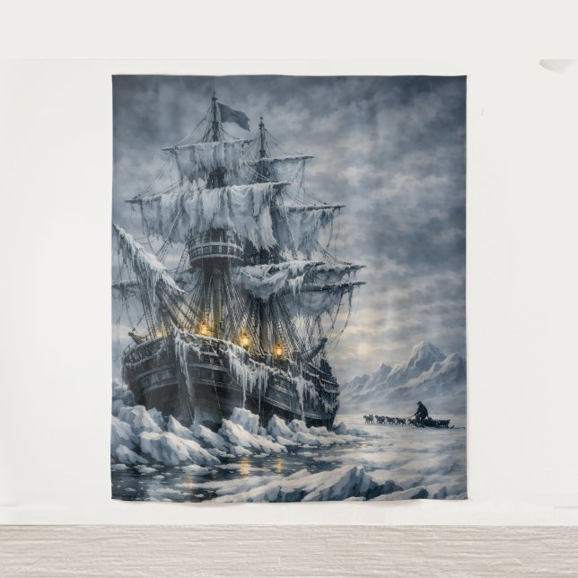 Tenture La poursuite arctique de Frankenstein par BurnsInH (Devant)