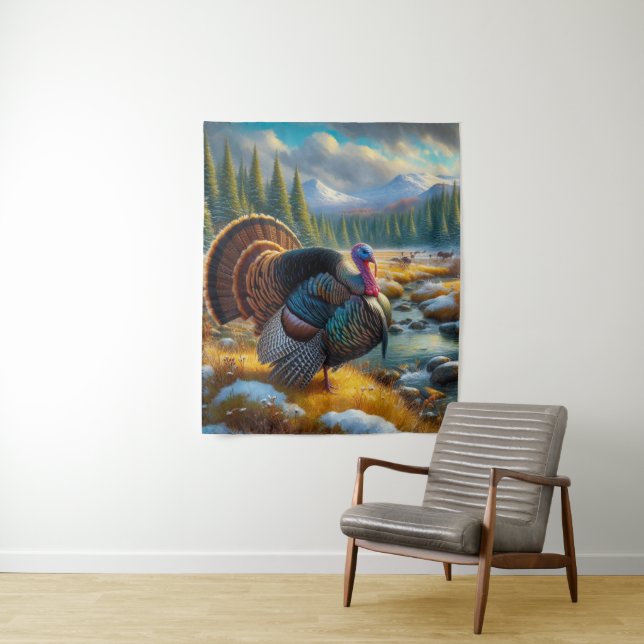 Tenture La première neige sauvage de Tom Turquie (En situation)