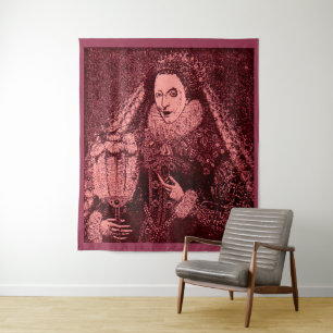 Tenture La reine Élisabeth Ire en rose